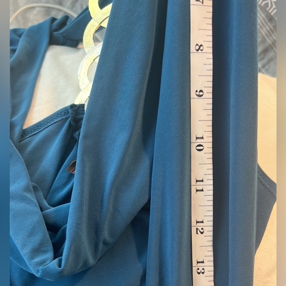 ⭐️Pronto USA, Gorgeous Ruched Vibrant BodyCon,Form Flattering, Metal Back, L - Picture 13 of 14